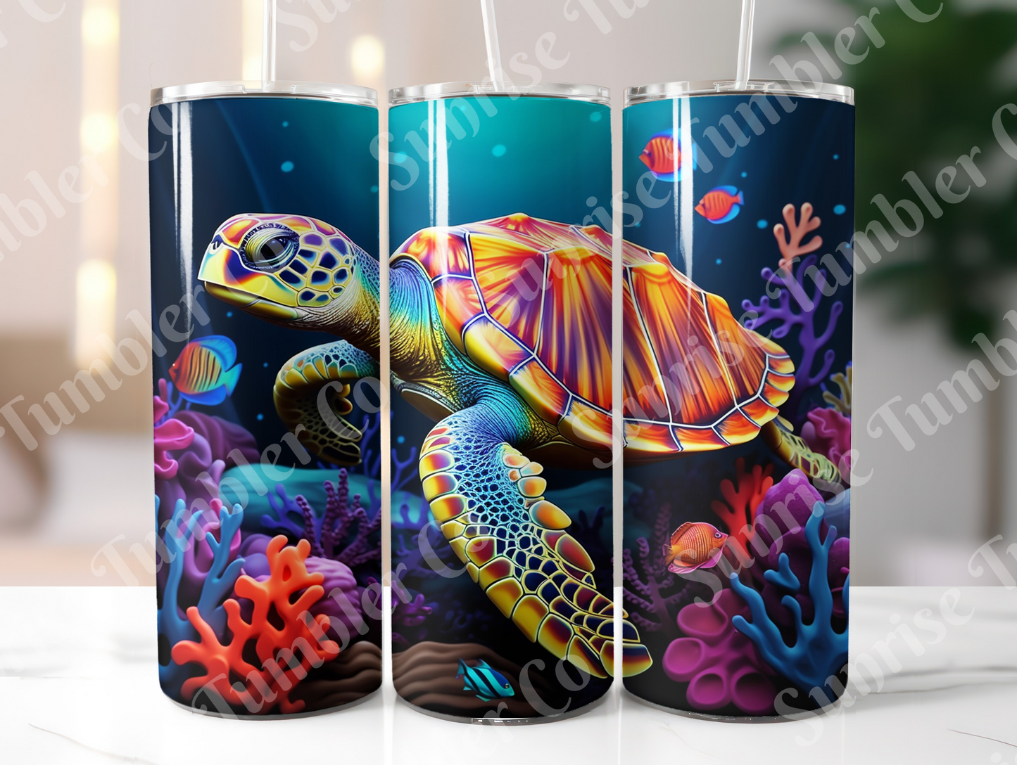 Sea Turtle Variety Part 2 - 20oz and 30oz Tumblers (Glow In The Dark Green And Blue Available)