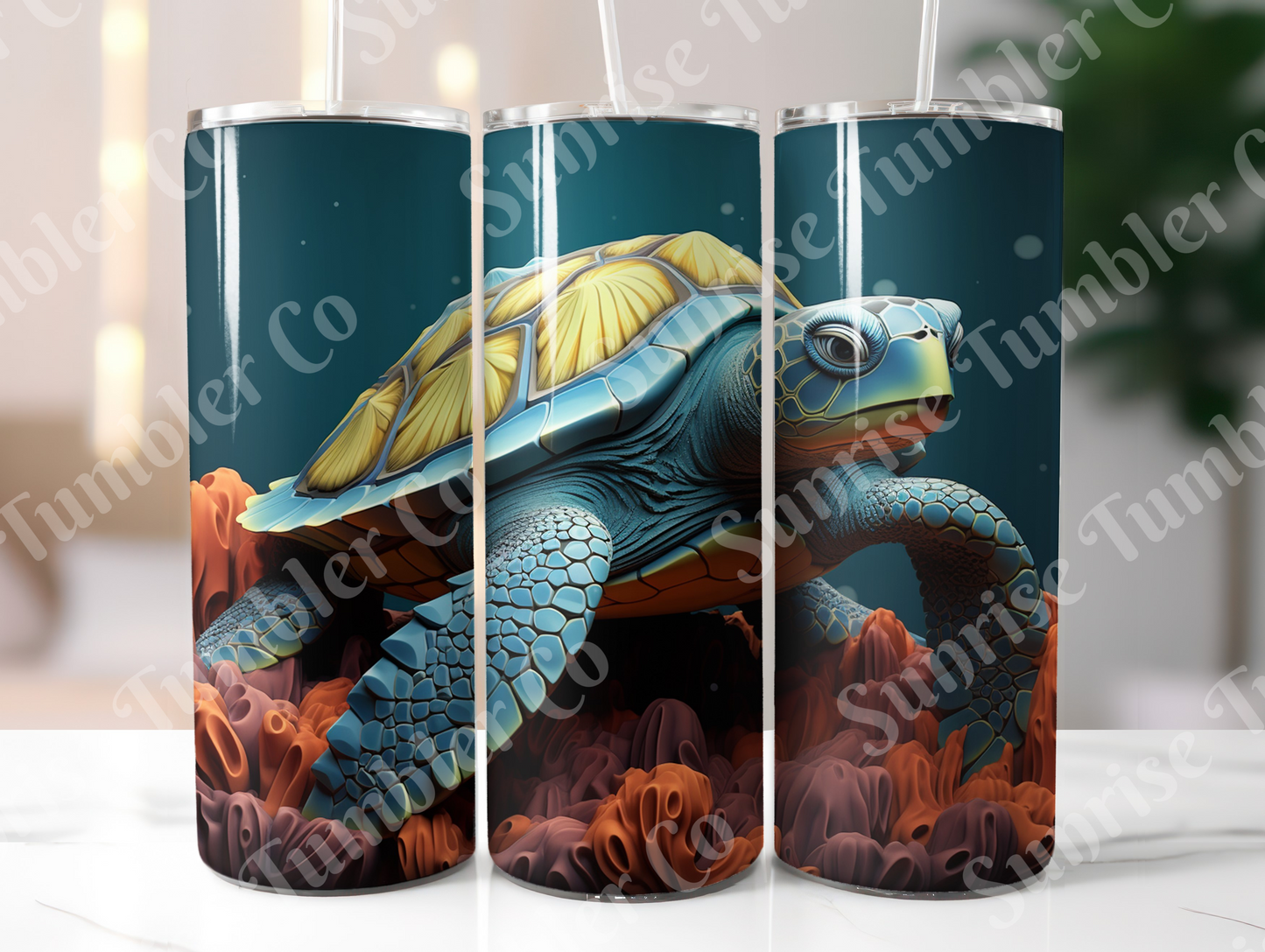 Sea Turtle Variety Part 2 - 20oz and 30oz Tumblers (Glow In The Dark Green And Blue Available)