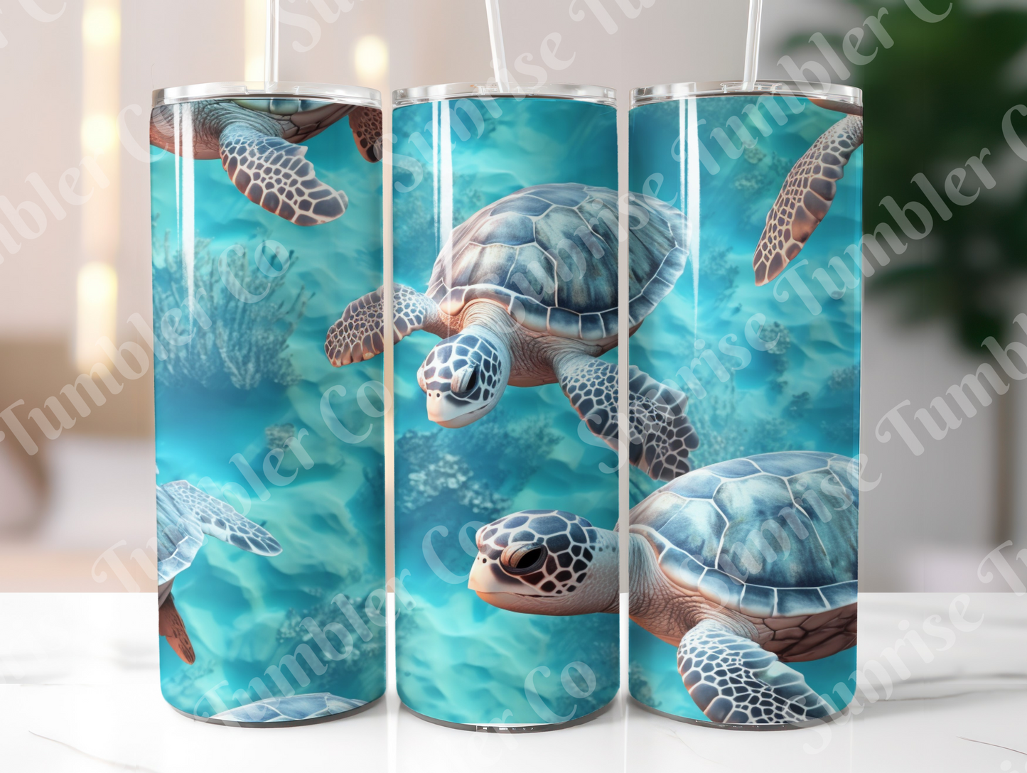 Sea Turtle Variety Part 2 - 20oz and 30oz Tumblers (Glow In The Dark Green And Blue Available)