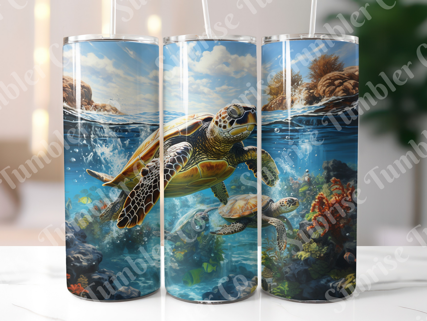 Sea Turtle Variety Part 2 - 20oz and 30oz Tumblers (Glow In The Dark Green And Blue Available)