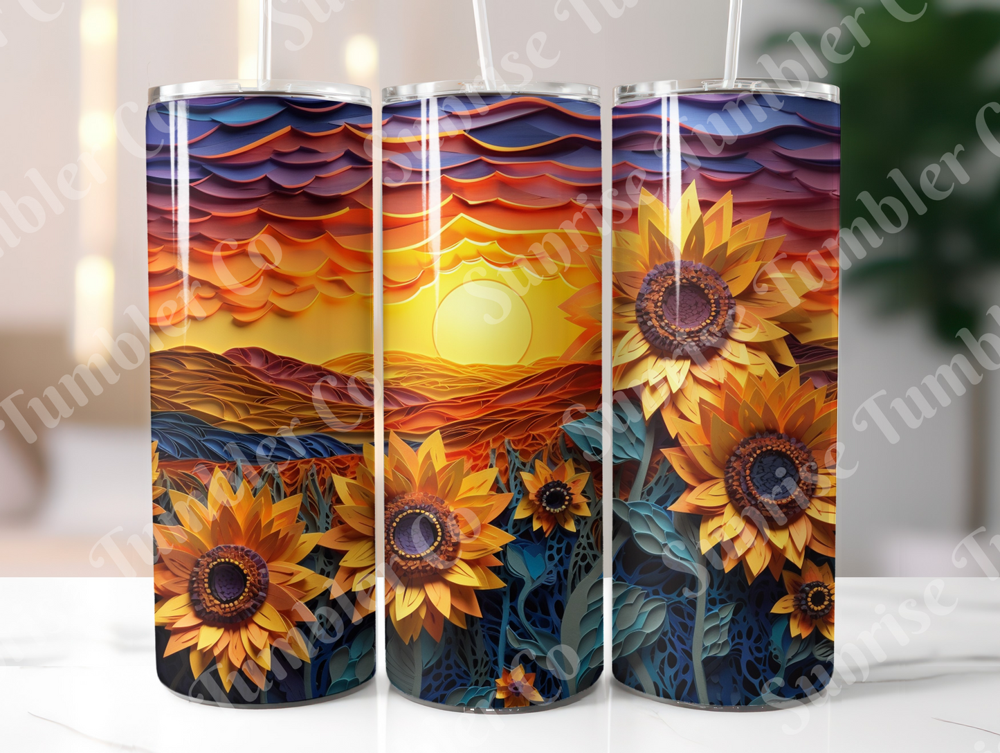 Sunflower Variety Part 3 - 20oz and 30oz Tumblers (Glow In The Dark Green And Blue Available)