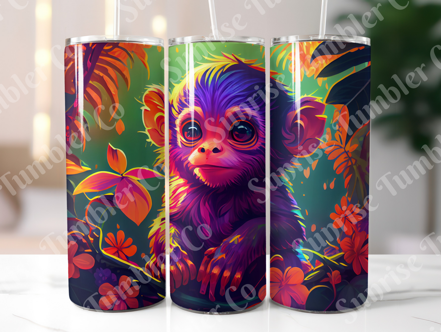 Monkey Variety - 20oz and 30oz Tumblers (Glow In The Dark Green And Blue Available)