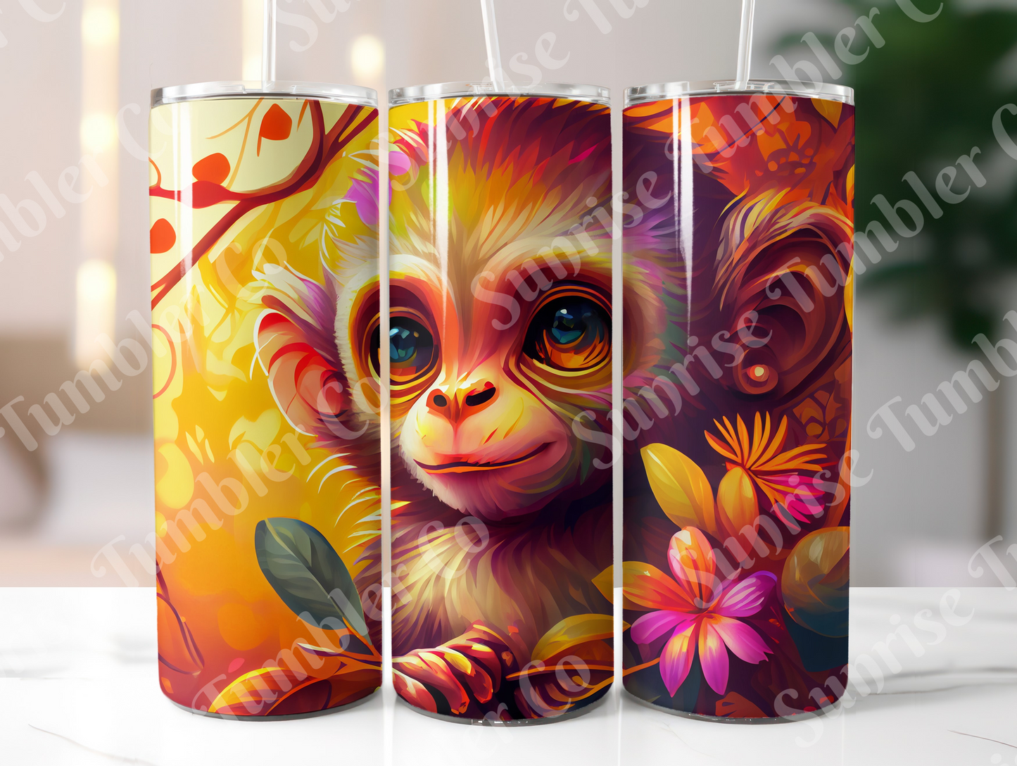 Monkey Variety - 20oz and 30oz Tumblers (Glow In The Dark Green And Blue Available)