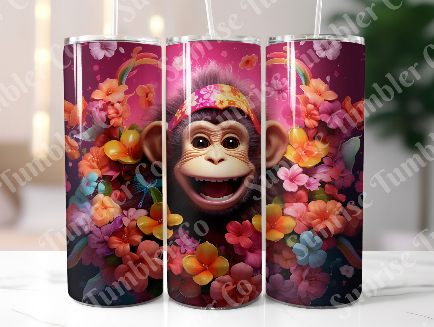 Monkey Variety - 20oz and 30oz Tumblers (Glow In The Dark Green And Blue Available)