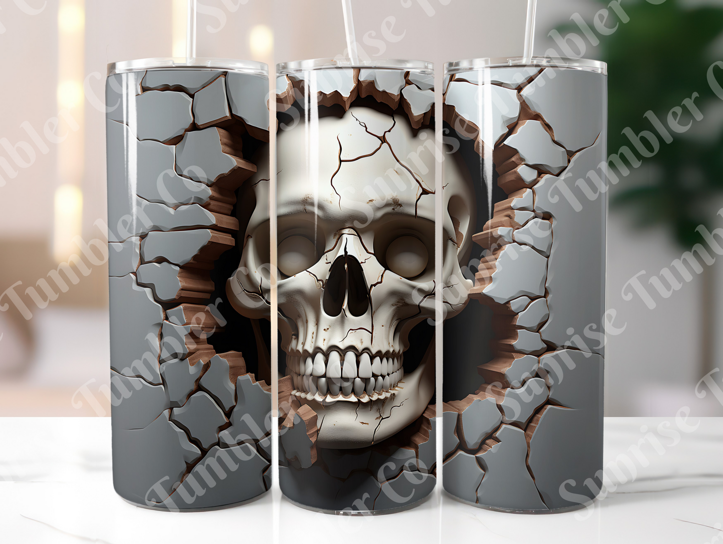 Skulls Variety Part 1 - 20 oz and 30 oz Tumbler (Glow In The Dark Option Available)