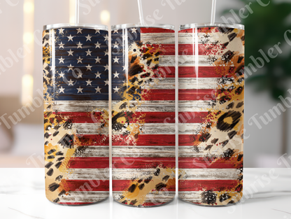 American Flag Art Variety - 20oz and 30oz Tumblers (Glow In The Dark Green And Blue Available)