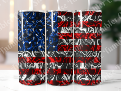 American Flag Art Variety - 20oz and 30oz Tumblers (Glow In The Dark Green And Blue Available)