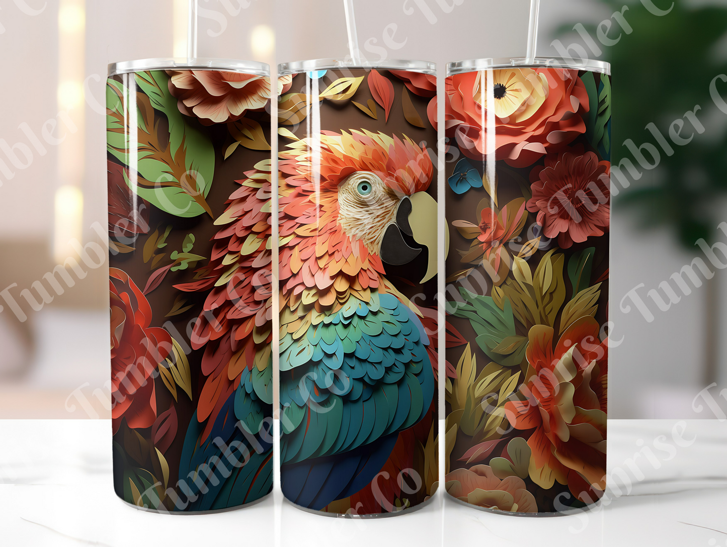 Parrot Variety Part 1 - 20oz and 30oz Tumblers (Glow In The Dark Green And Blue Available)