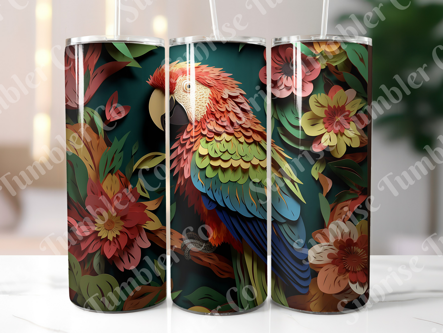 Parrot Variety Part 1 - 20oz and 30oz Tumblers (Glow In The Dark Green And Blue Available)