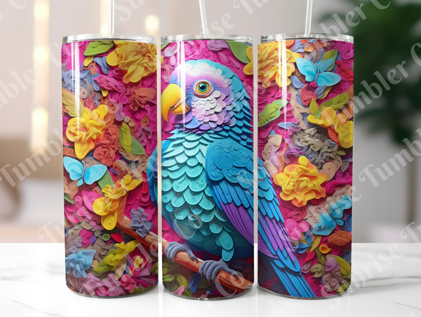 Parrot Variety Part 1 - 20oz and 30oz Tumblers (Glow In The Dark Green And Blue Available)