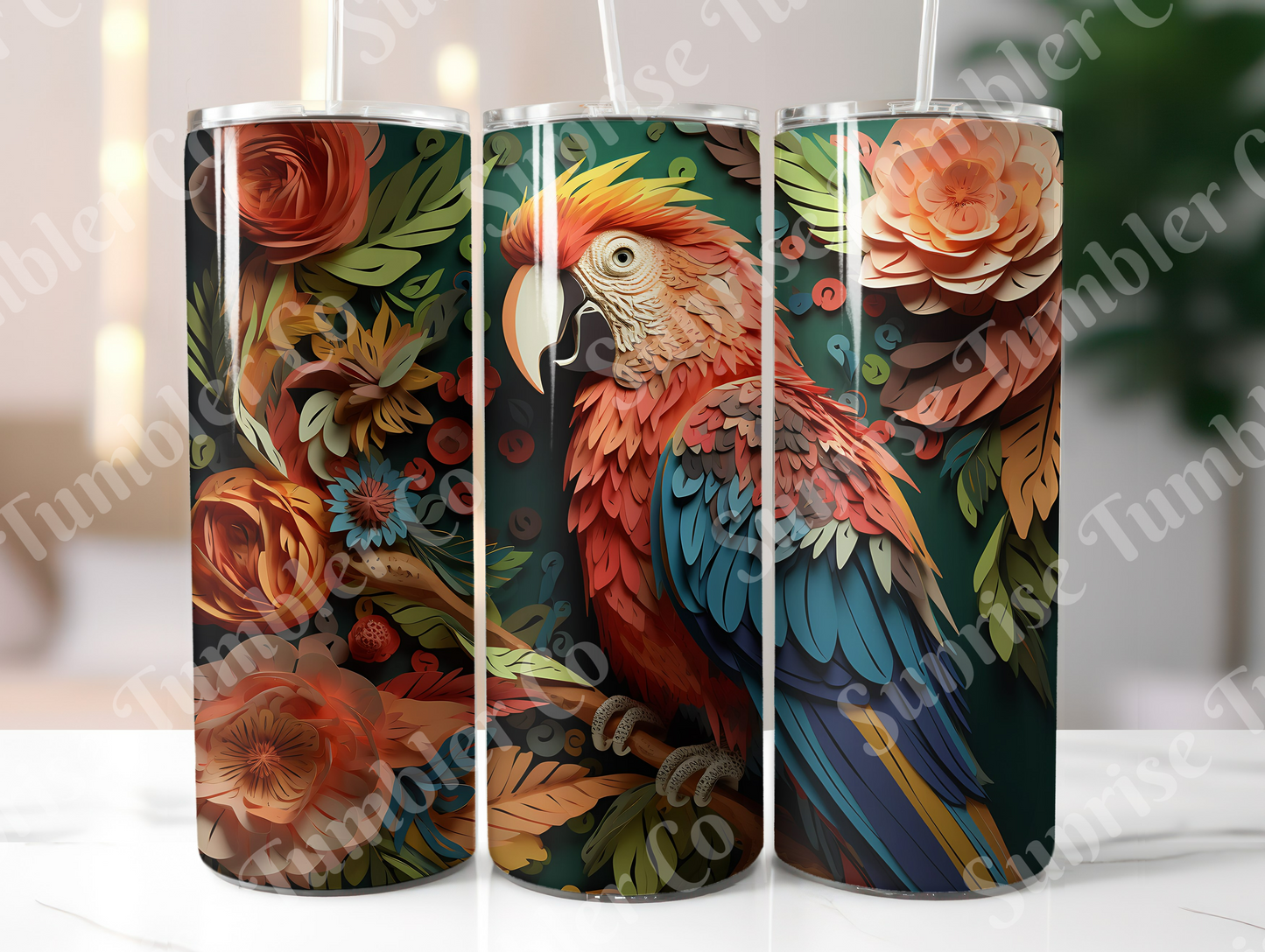 Parrot Variety Part 1 - 20oz and 30oz Tumblers (Glow In The Dark Green And Blue Available)