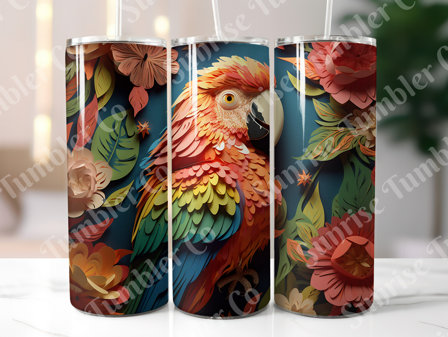 Parrot Variety Part 1 - 20oz and 30oz Tumblers (Glow In The Dark Green And Blue Available)