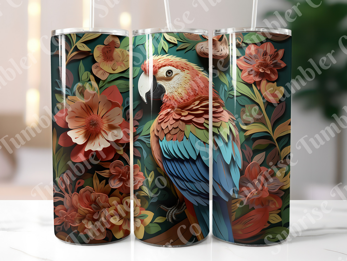 Parrot Variety Part 1 - 20oz and 30oz Tumblers (Glow In The Dark Green And Blue Available)