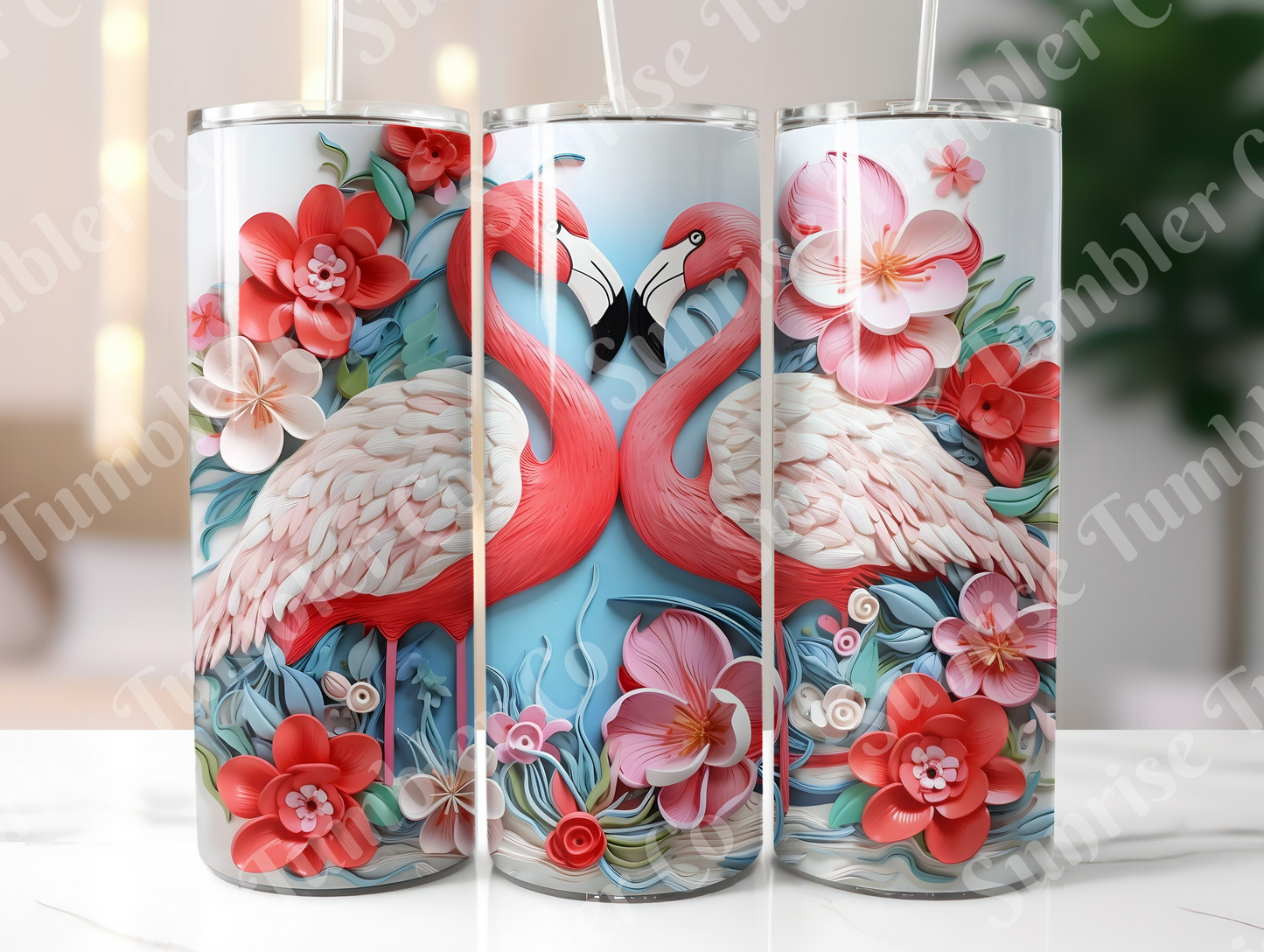 Flamingo Variety Part 2 - 20oz and 30oz Tumblers (Glow In The Dark Green And Blue Available)