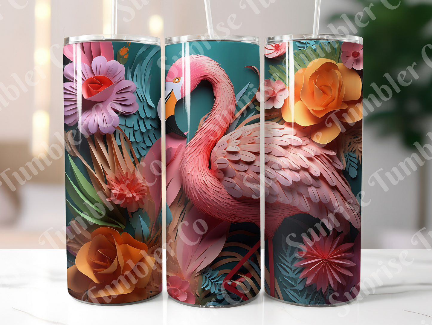 Flamingo Variety Part 2 - 20oz and 30oz Tumblers (Glow In The Dark Green And Blue Available)