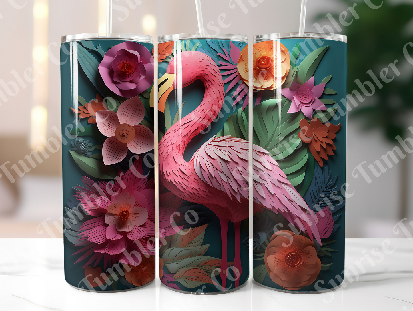 Flamingo Variety Part 2 - 20oz and 30oz Tumblers (Glow In The Dark Green And Blue Available)