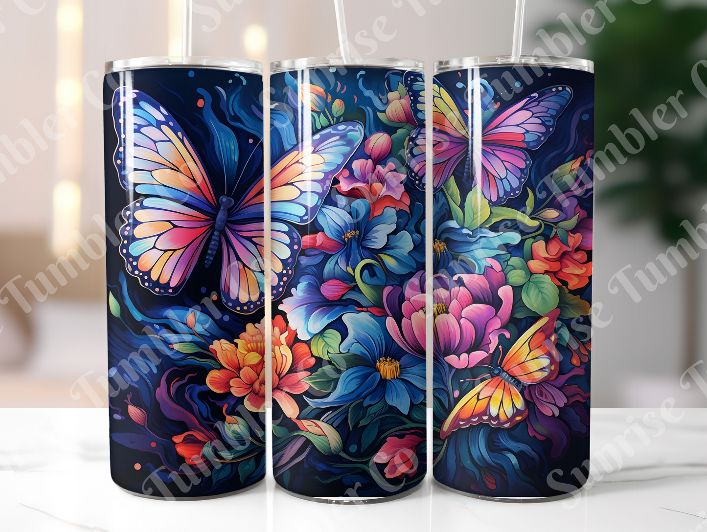 Butterflies Variety Part 2 - 20 oz and 30 oz Tumblers (Glow In The Dark Available)