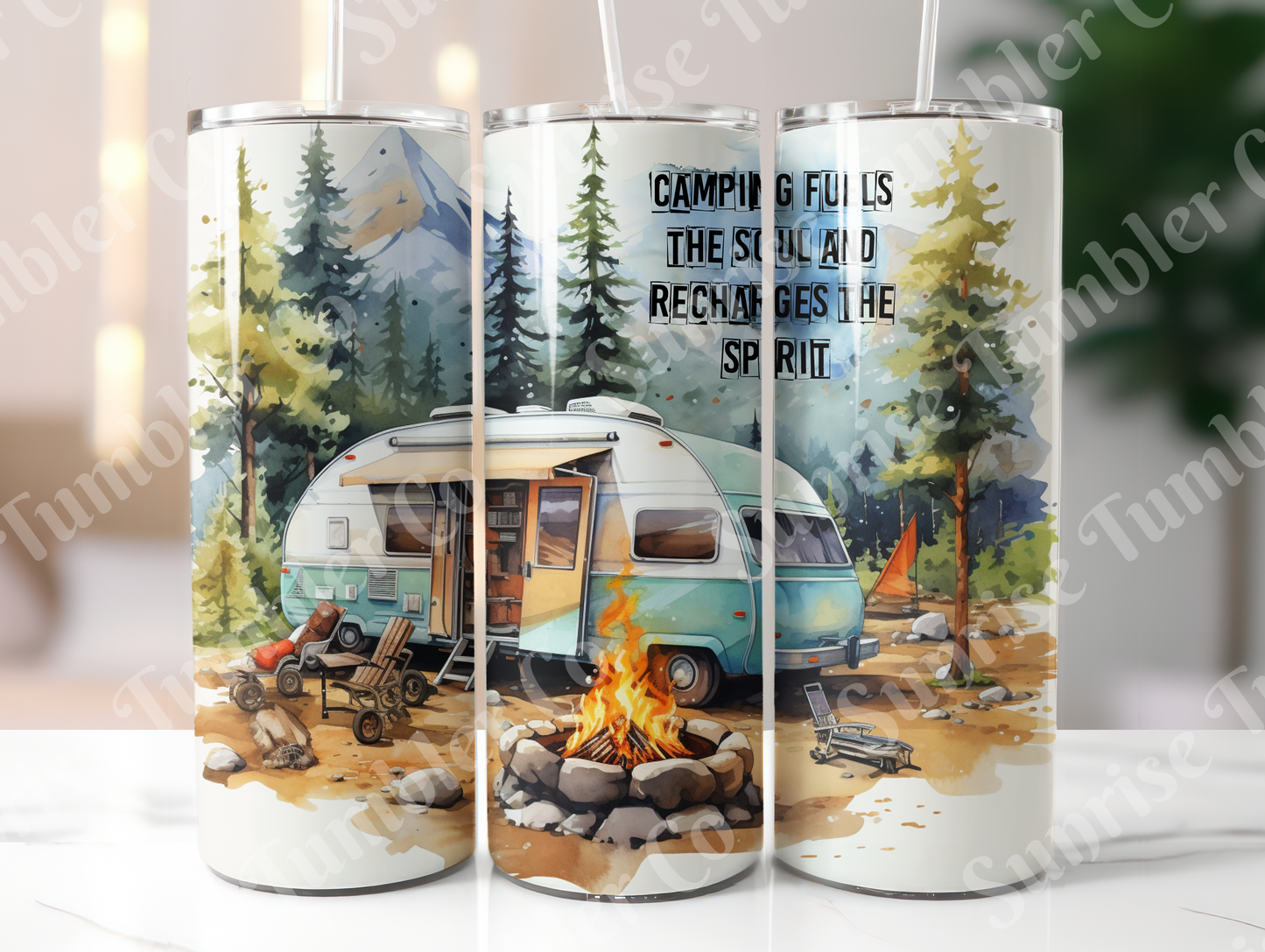 Camping Variety Part 1 - 20oz and 30oz Tumblers (Glow In The Dark Green And Blue Available)