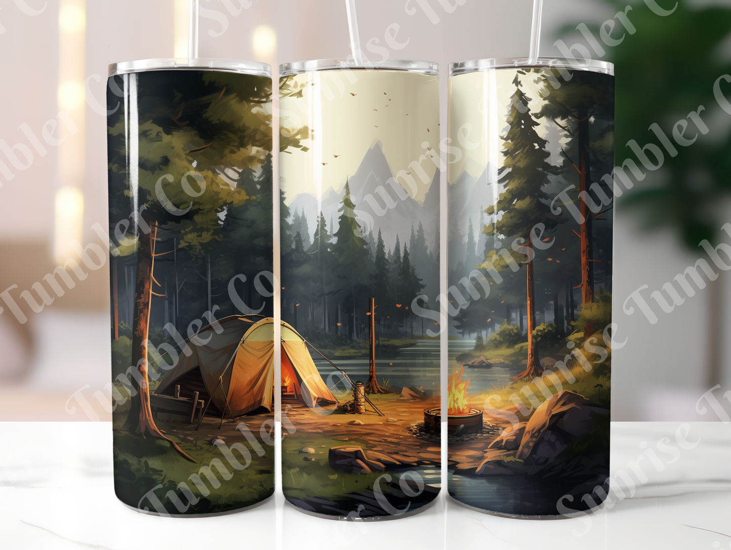 Camping Variety Part 2 - 20oz and 30oz Tumblers (Glow In The Dark Green And Blue Available)