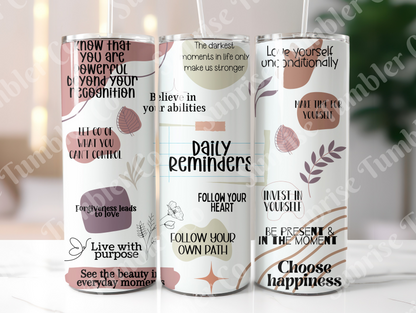 Positive and Inspirational Sayings Variety Part 3 - 20 oz and 30 oz Tumblers (Glow In The Dark Options Available)