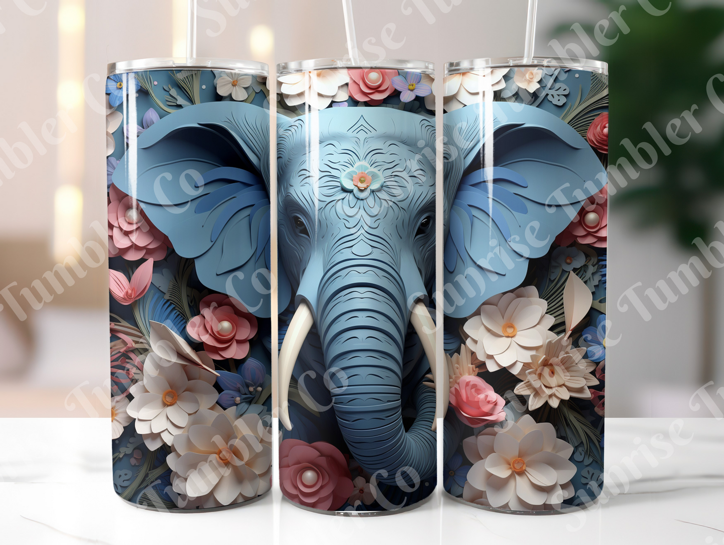 Elephant Variety Part 2 - 20oz and 30oz Tumblers (Glow In The Dark Green And Blue Available)