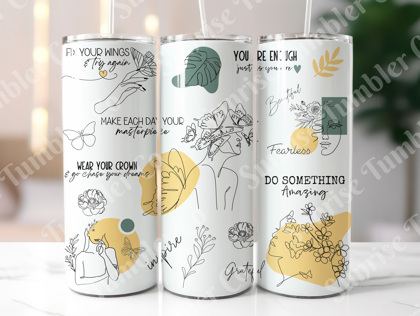 Positive and Inspirational Sayings Variety Part 3 - 20 oz and 30 oz Tumblers (Glow In The Dark Options Available)