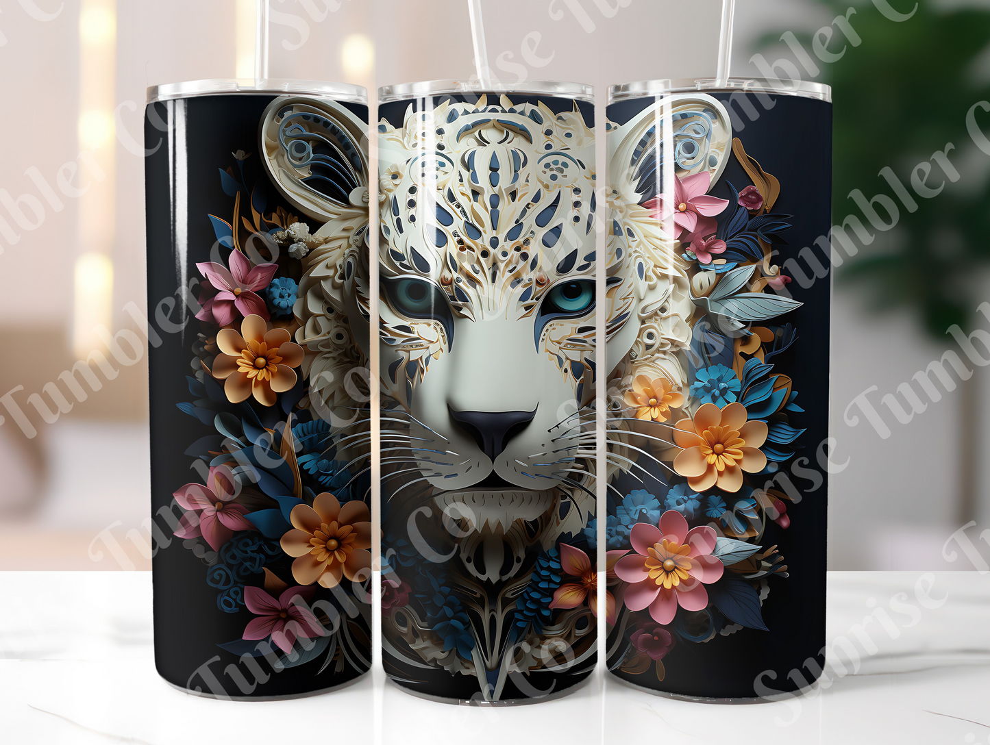 Snow Leopard Variety Part 1 - 20oz and 30oz Tumblers (Glow In The Dark Green And Blue Available)