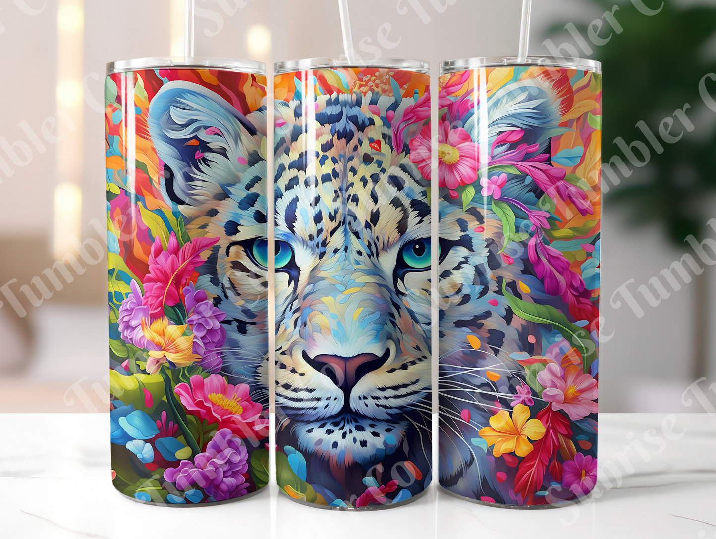 Snow Leopard Variety Part 2 - 20oz and 30oz Tumblers (Glow In The Dark Green And Blue Available)