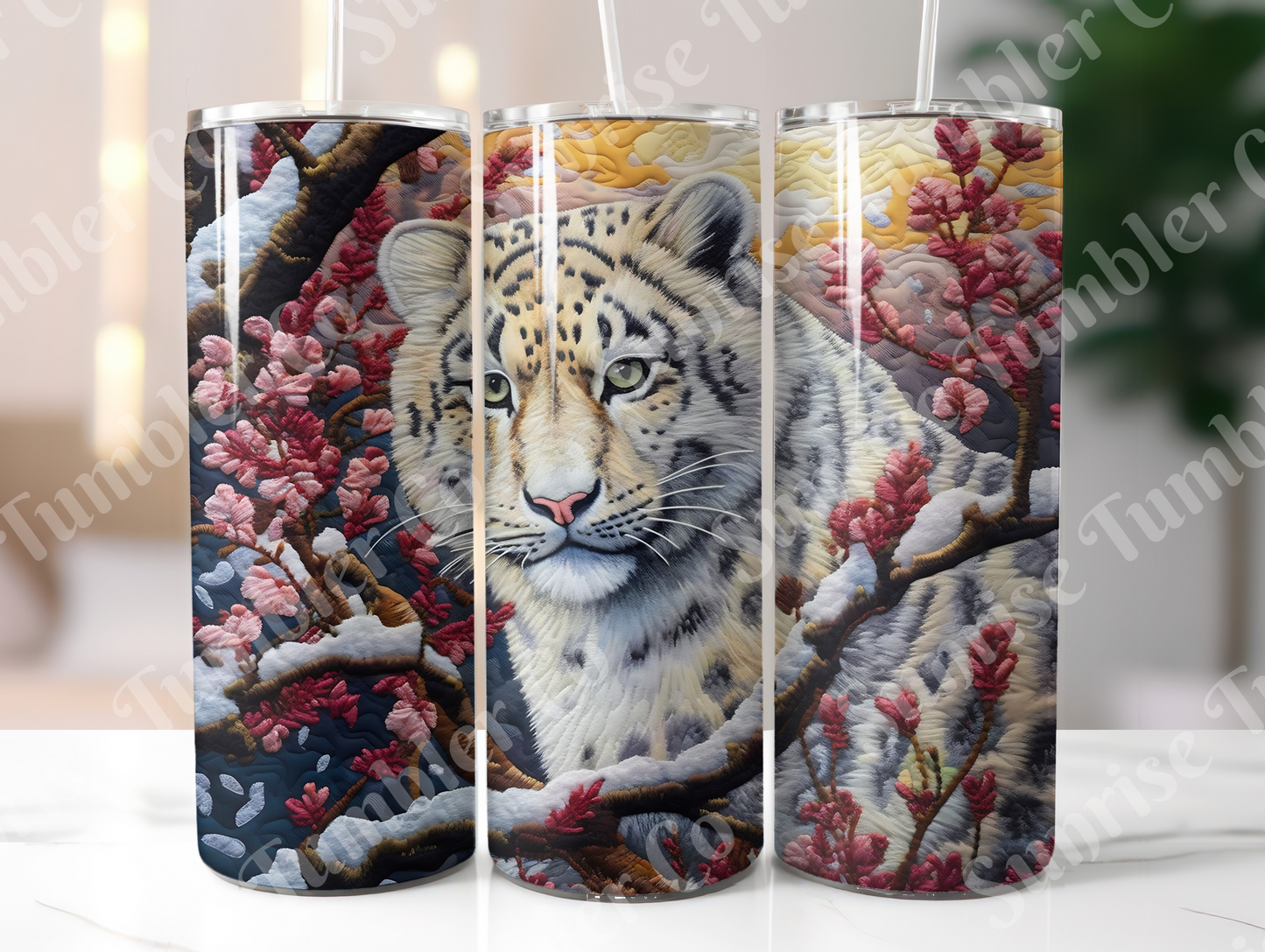 Snow Leopard Variety Part 2 - 20oz and 30oz Tumblers (Glow In The Dark Green And Blue Available)