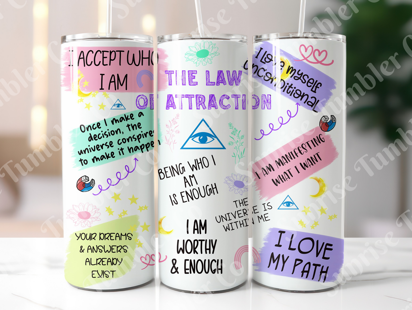 Positive and Inspirational Sayings Variety Part 3 - 20 oz and 30 oz Tumblers (Glow In The Dark Options Available)