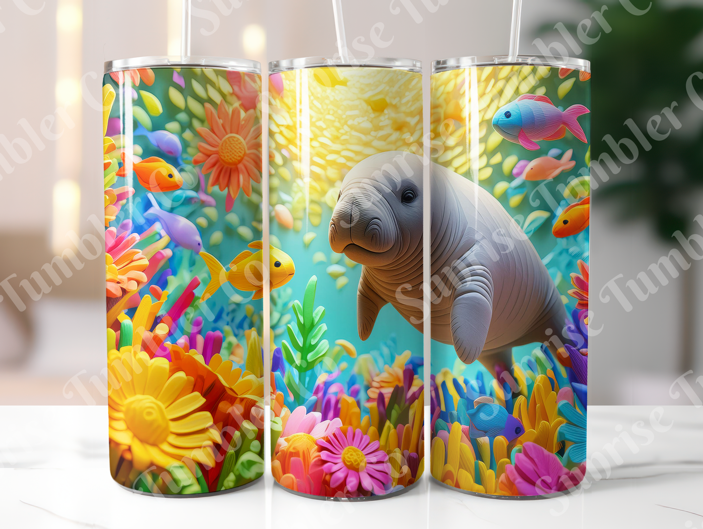 Manatee Variety - 20oz and 30oz Tumblers (Glow In The Dark Green And Blue Available)