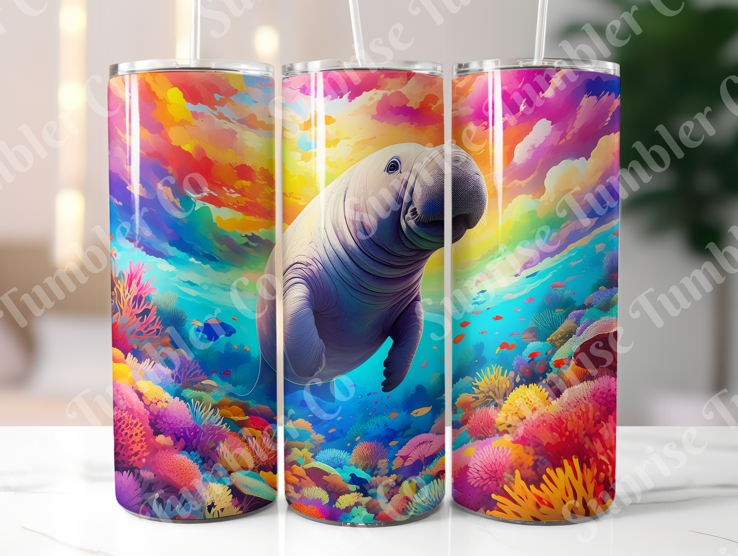 Manatee Variety - 20oz and 30oz Tumblers (Glow In The Dark Green And Blue Available)
