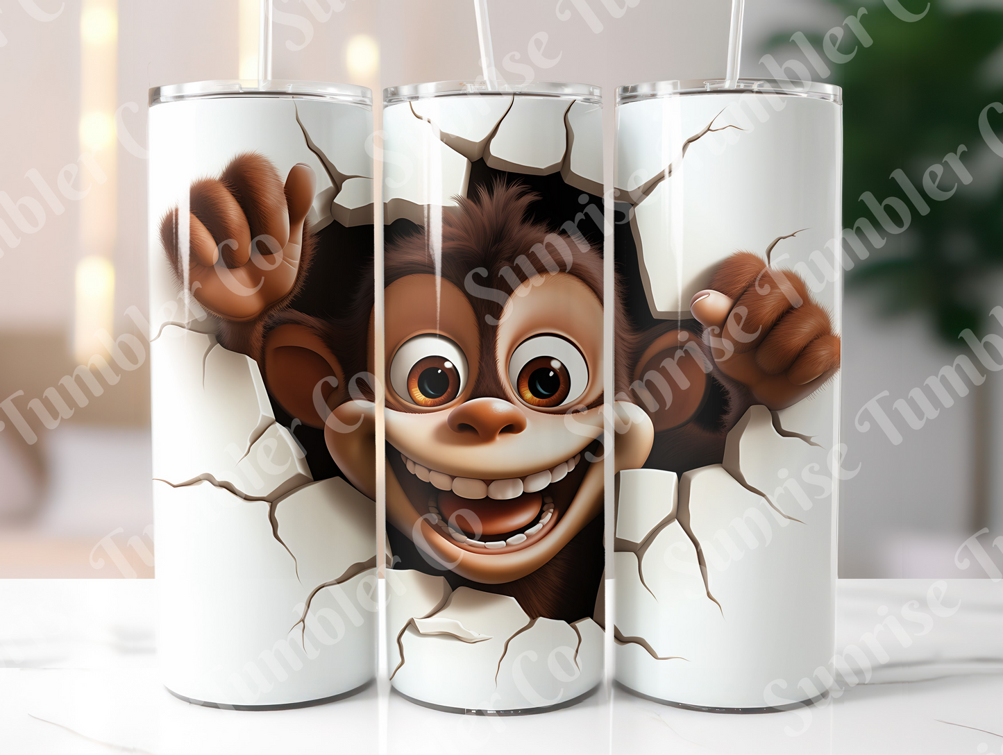 Monkey Variety - 20oz and 30oz Tumblers (Glow In The Dark Green And Blue Available)