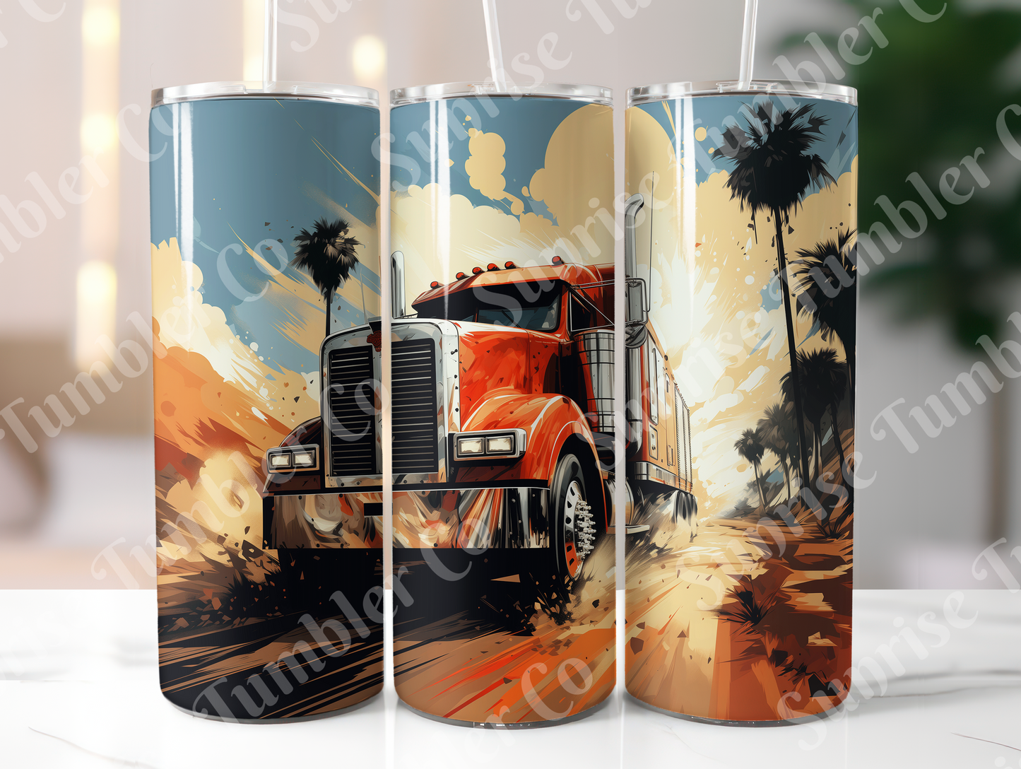 Semi-Truck Variety - 20oz and 30oz Tumblers (Glow In The Dark Green And Blue Available)