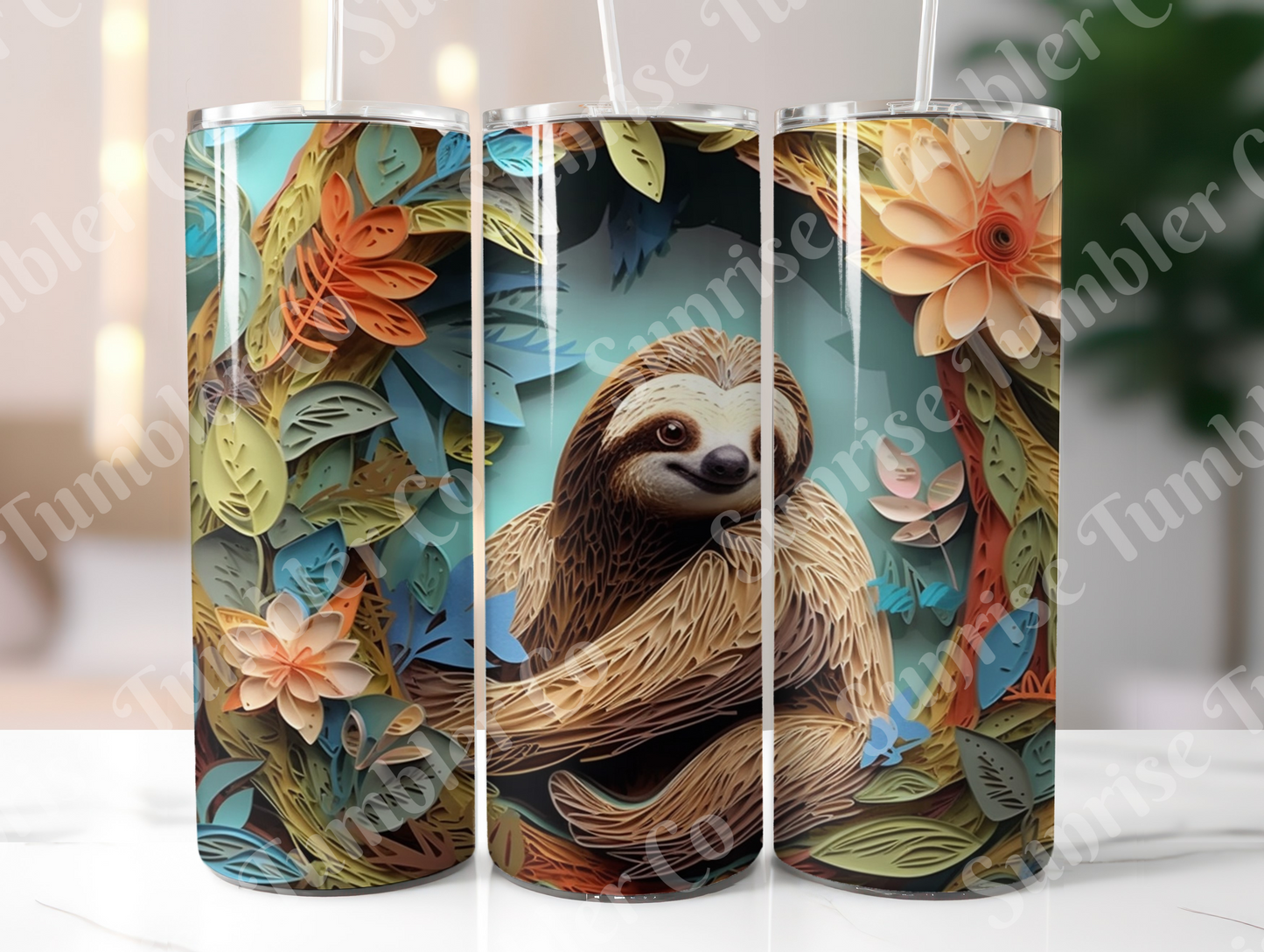 Sloth Variety Part 1 - 20oz and 30oz Tumblers (Glow In The Dark Green And Blue Available)