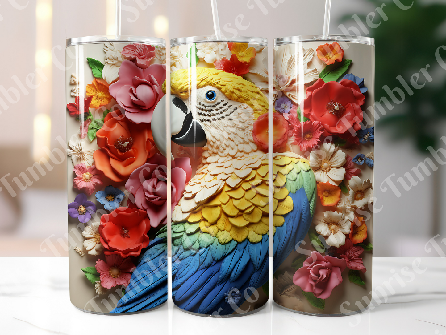 Parrot Variety Part 1 - 20oz and 30oz Tumblers (Glow In The Dark Green And Blue Available)