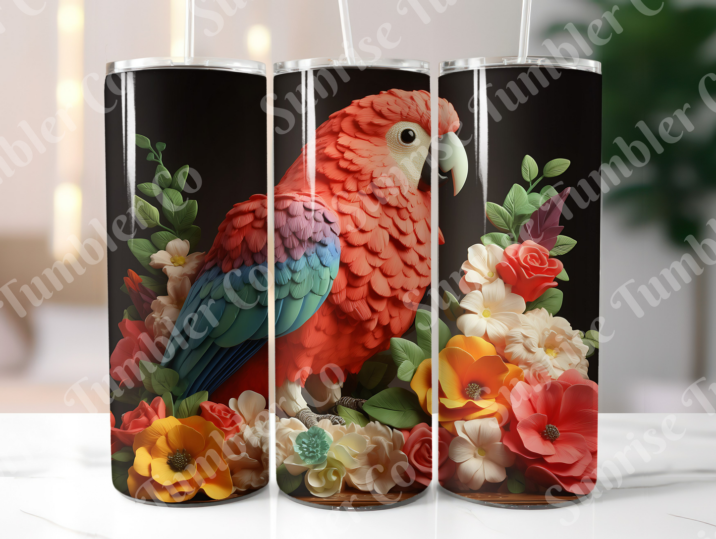 Parrot Variety Part 1 - 20oz and 30oz Tumblers (Glow In The Dark Green And Blue Available)