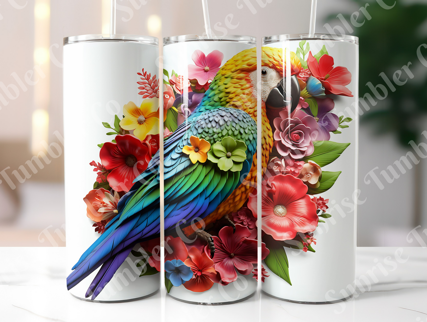 Parrot Variety Part 2 - 20oz and 30oz Tumblers (Glow In The Dark Green And Blue Available)