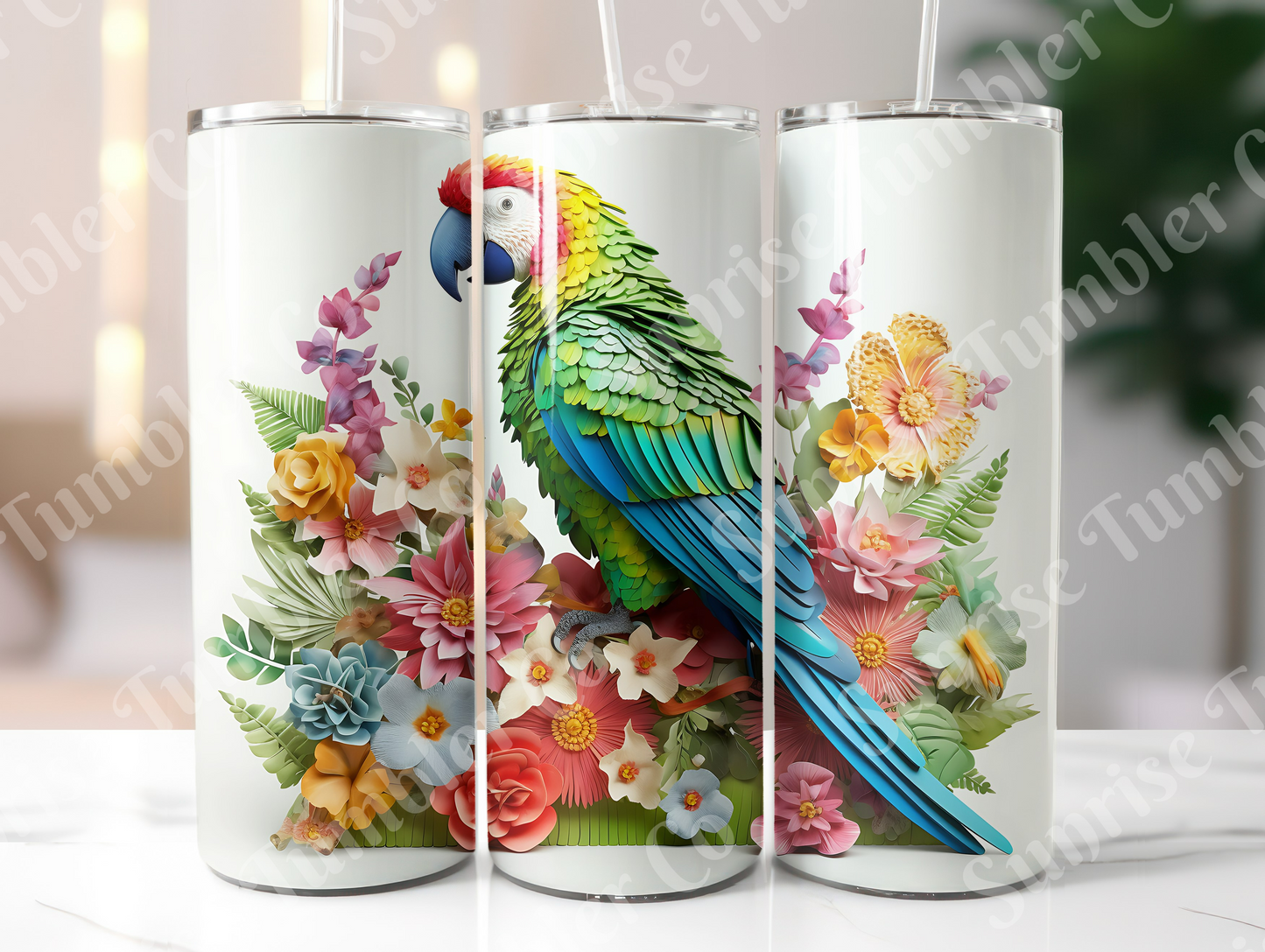 Parrot Variety Part 2 - 20oz and 30oz Tumblers (Glow In The Dark Green And Blue Available)