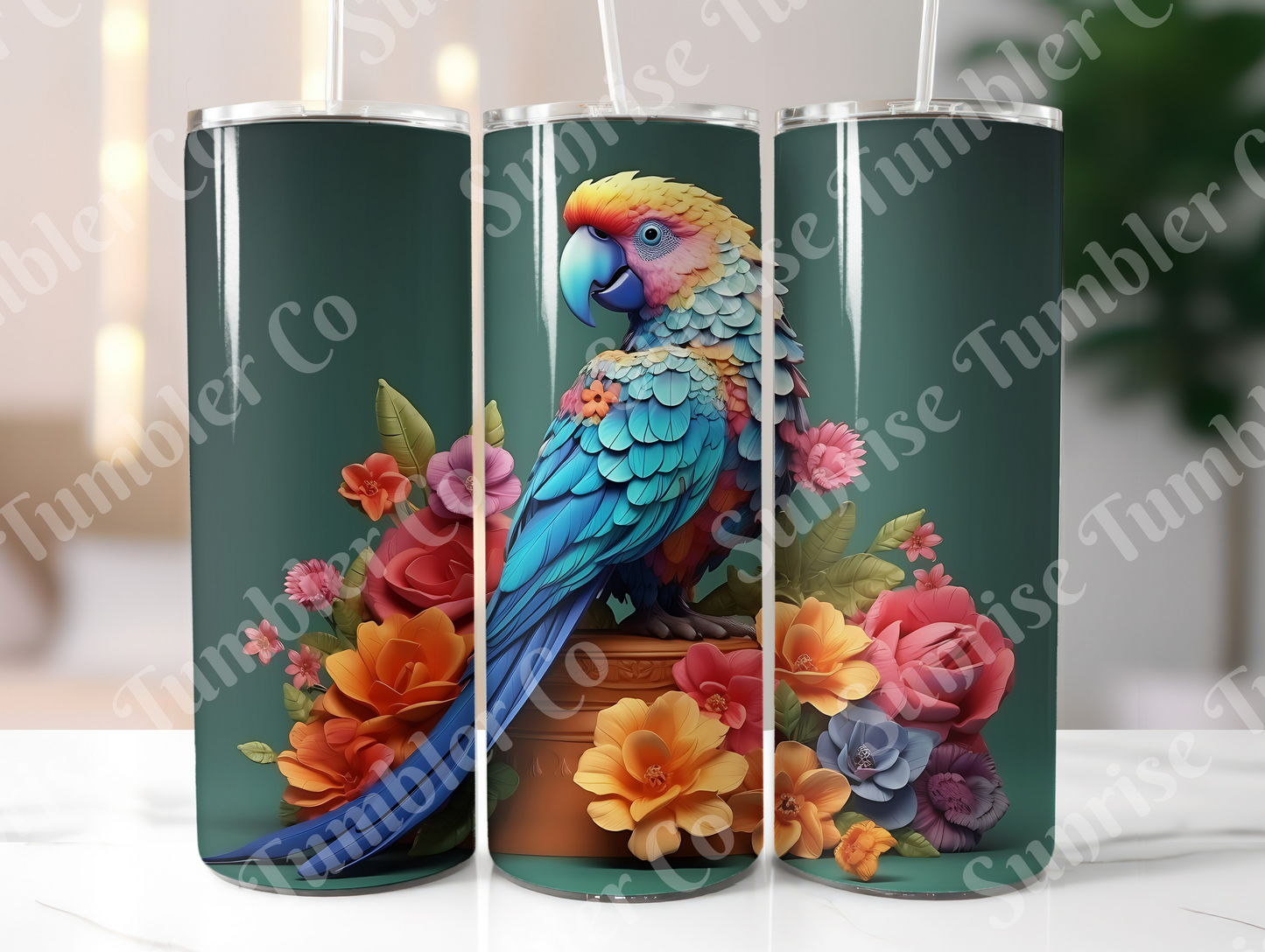 Parrot Variety Part 1 - 20oz and 30oz Tumblers (Glow In The Dark Green And Blue Available)