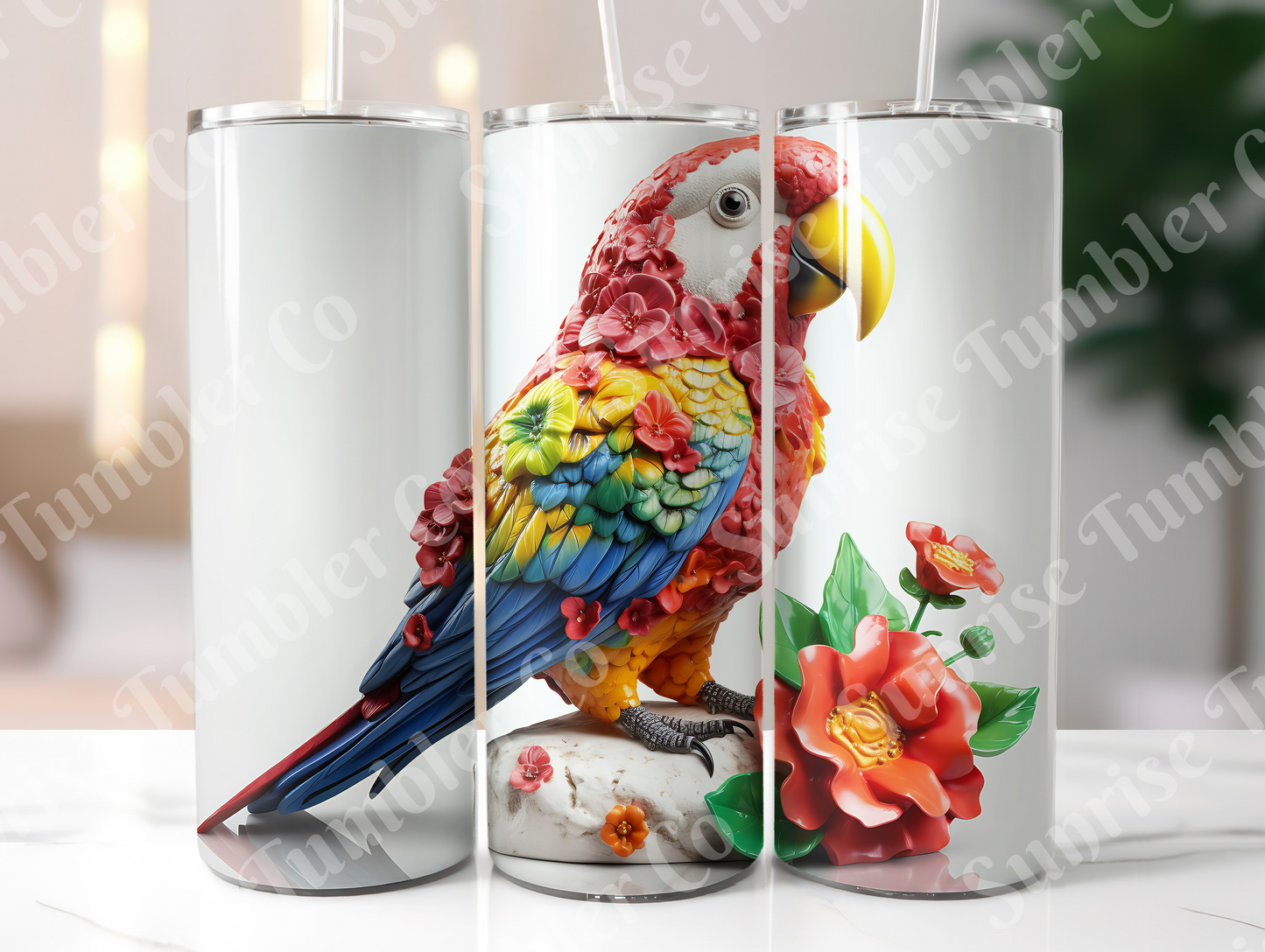 Parrot Variety Part 1 - 20oz and 30oz Tumblers (Glow In The Dark Green And Blue Available)