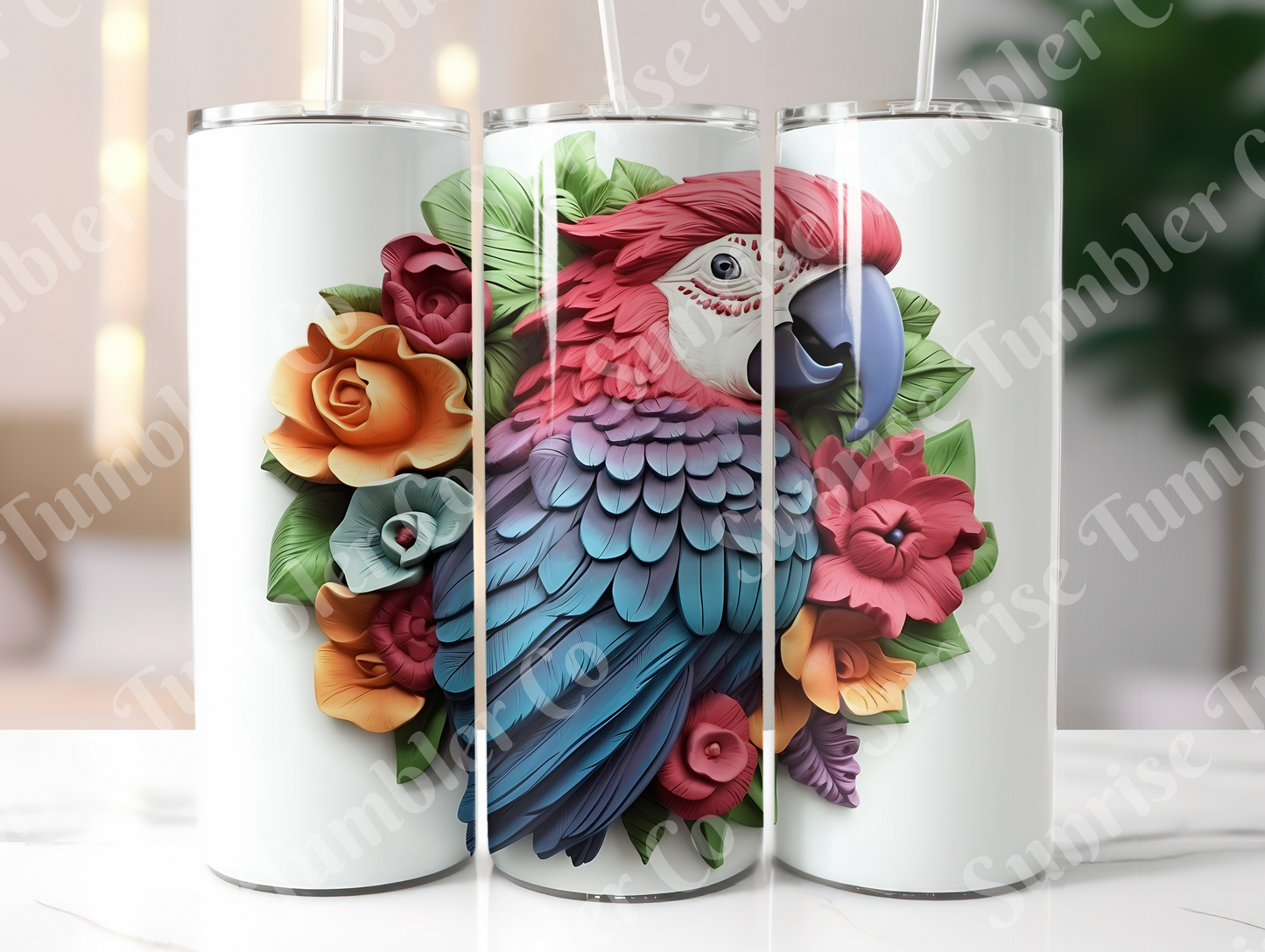 Parrot Variety Part 1 - 20oz and 30oz Tumblers (Glow In The Dark Green And Blue Available)