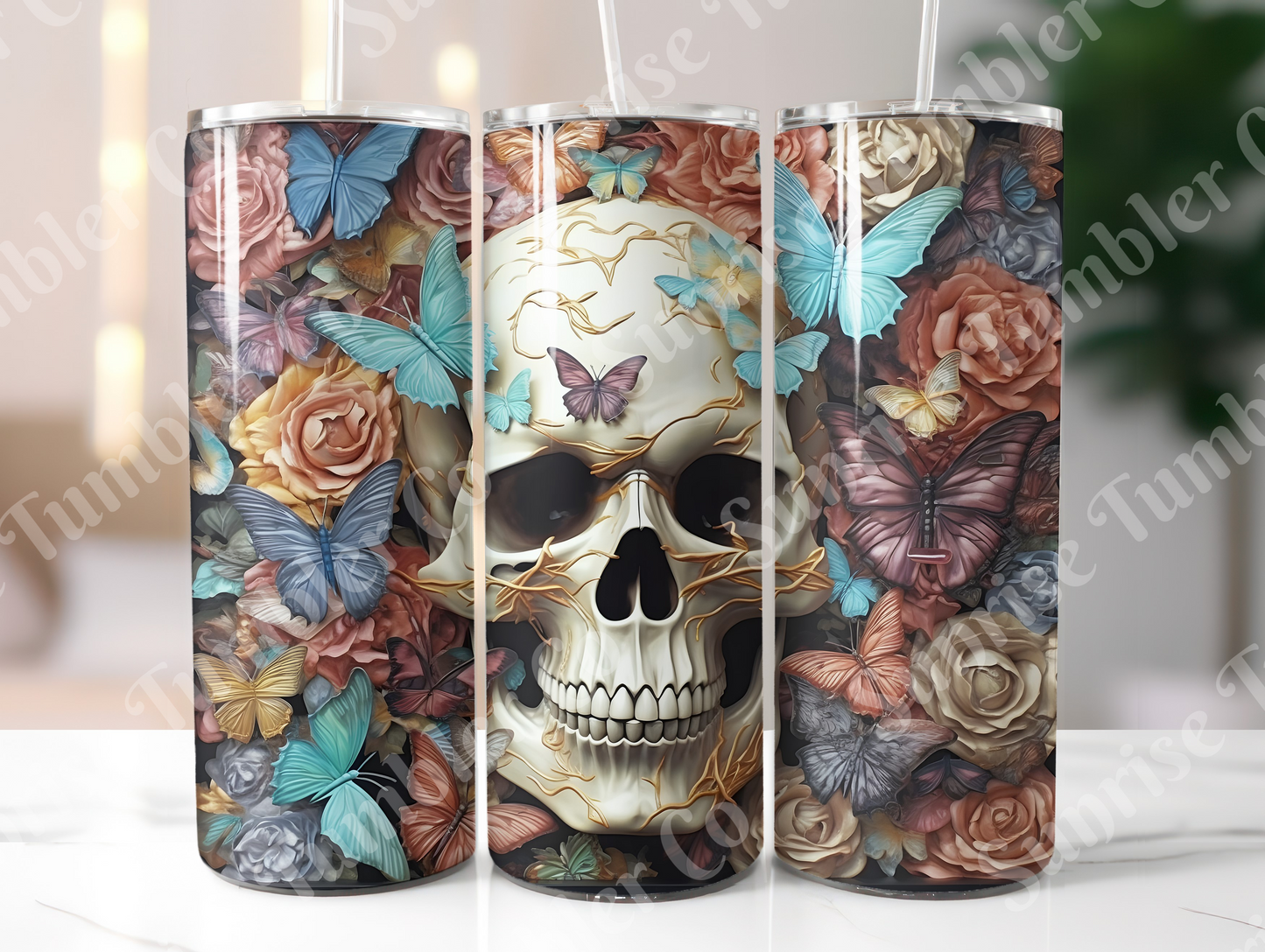 Skulls Variety Part 2 - 20 oz and 30 oz Tumbler (Glow In The Dark Option Available)