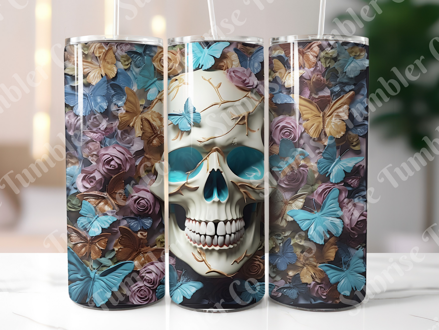 Skulls Variety Part 1 - 20 oz and 30 oz Tumbler (Glow In The Dark Option Available)