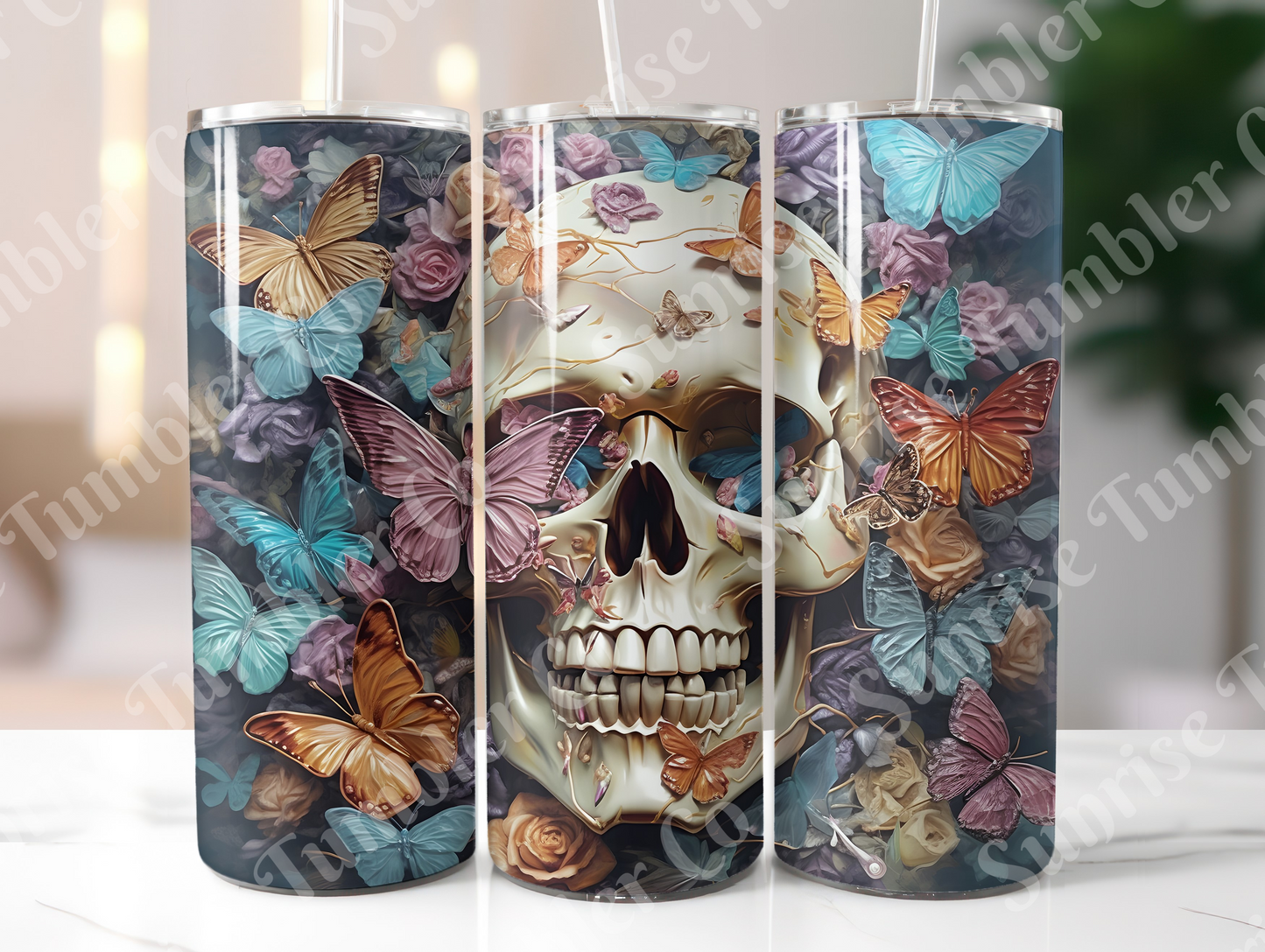 Skulls Variety Part 1 - 20 oz and 30 oz Tumbler (Glow In The Dark Option Available)