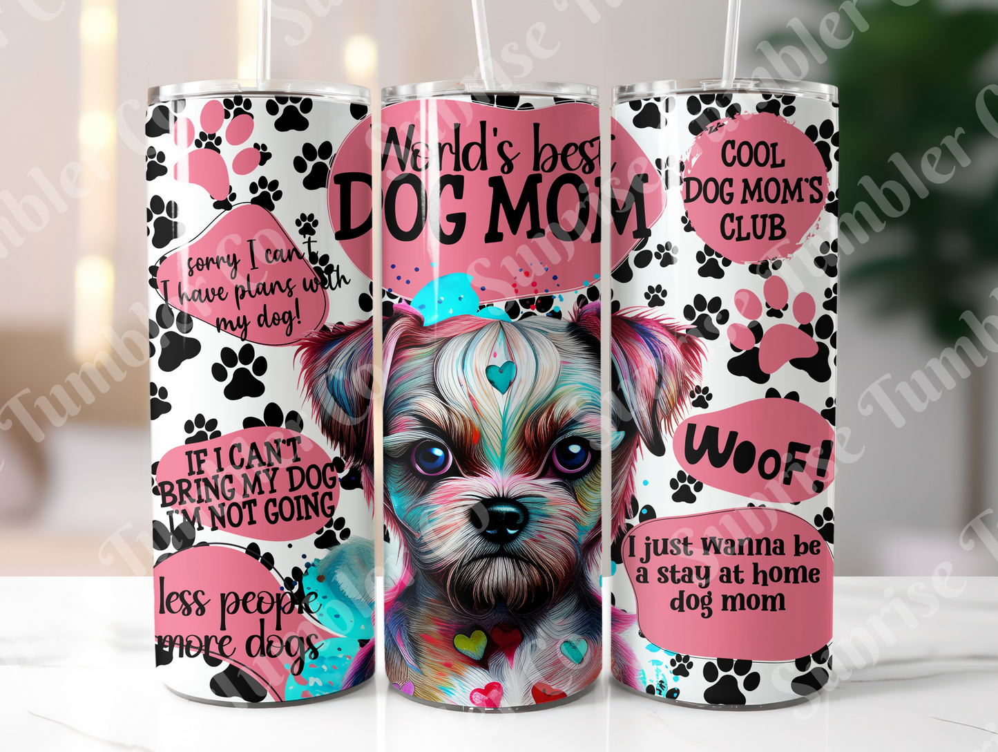 Dog Mom and Dog Dad Variety - 20 oz and 30 oz Tumblers (Glow In The Dark Option Available)