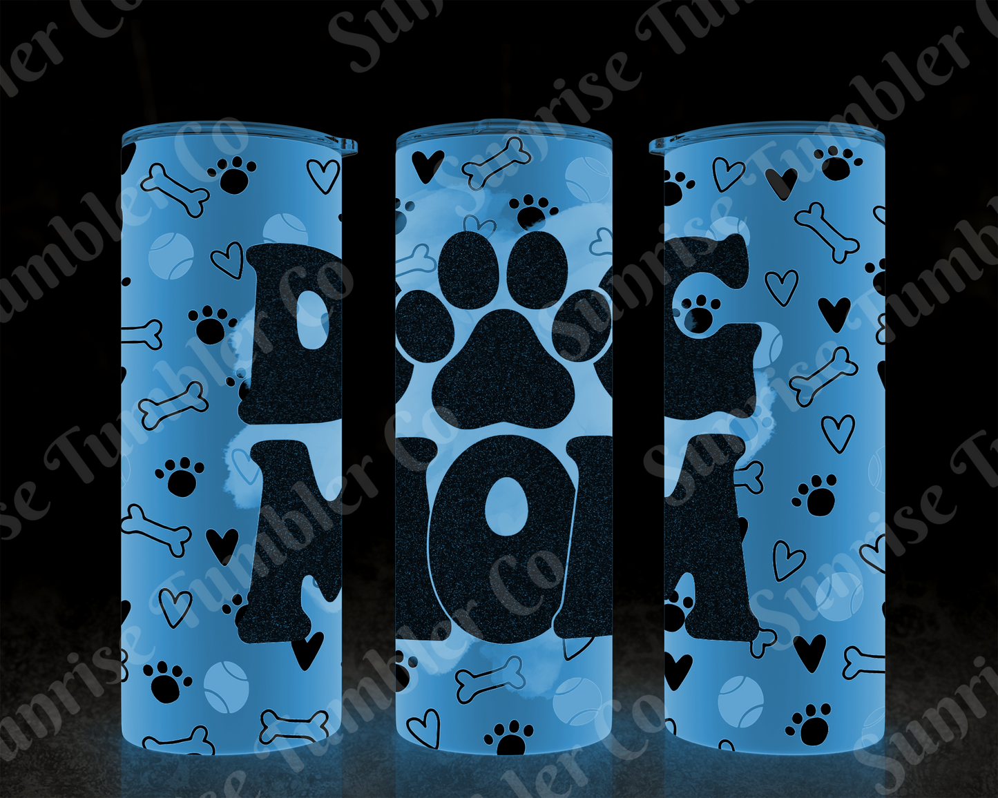 Dog Mom and Dog Dad Variety - 20 oz and 30 oz Tumblers (Glow In The Dark Option Available)