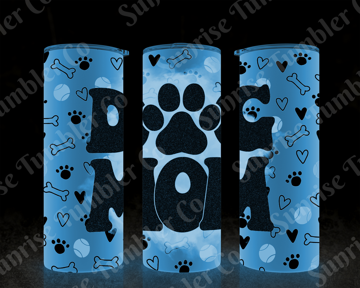 Dog Mom and Dog Dad Variety - 20 oz and 30 oz Tumblers (Glow In The Dark Option Available)