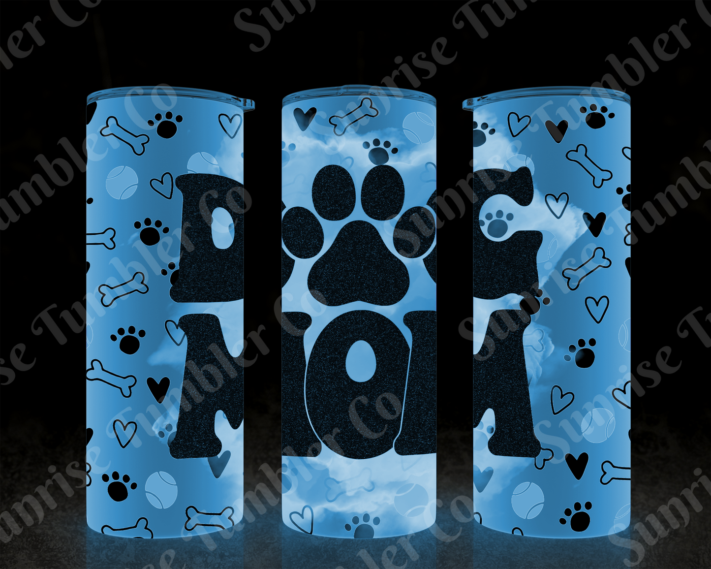 Dog Mom and Dog Dad Variety - 20 oz and 30 oz Tumblers (Glow In The Dark Option Available)