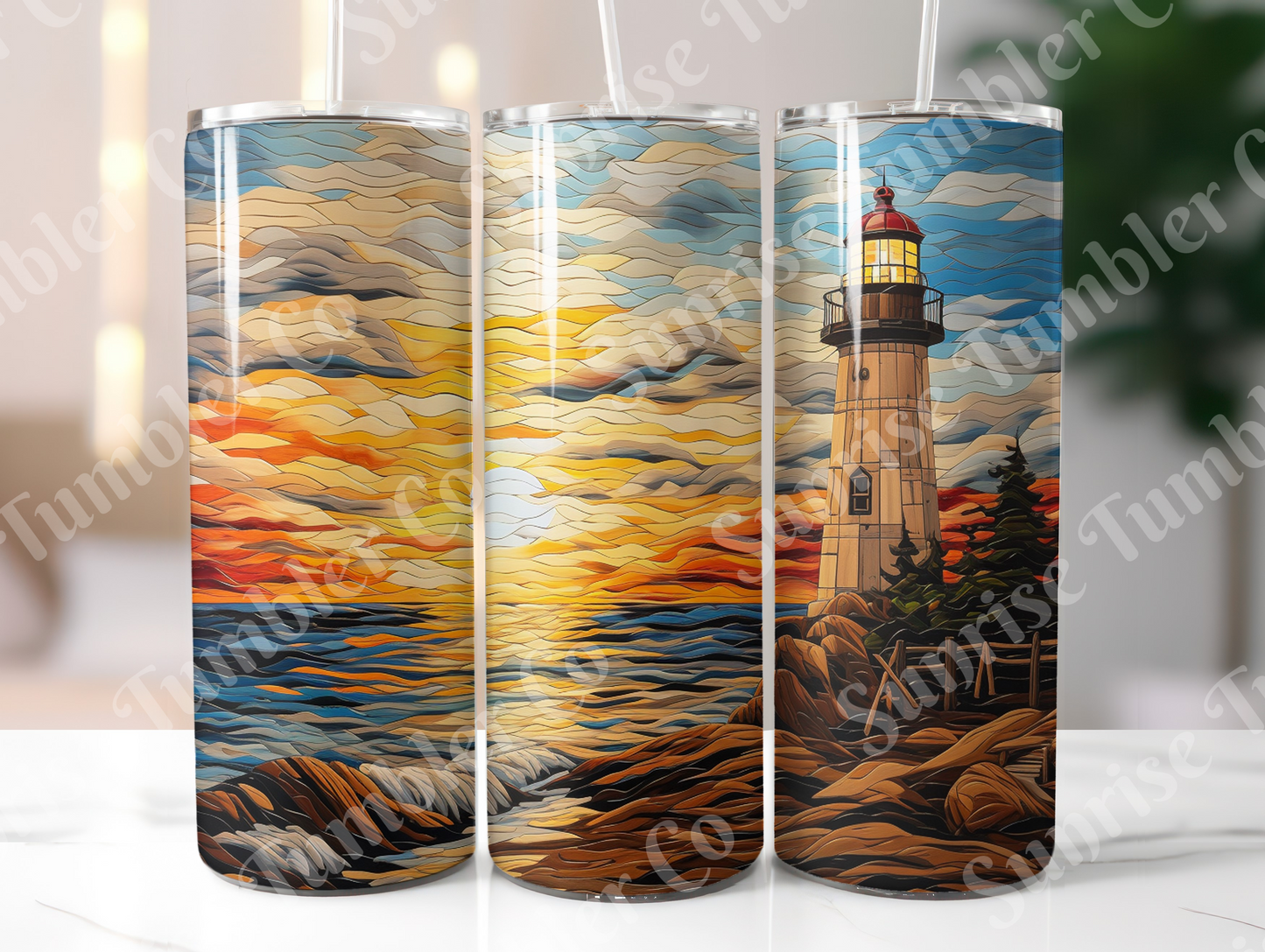 Lighthouse Variety Part 1 - 20oz and 30oz Tumblers (Glow In The Dark Green And Blue Available)